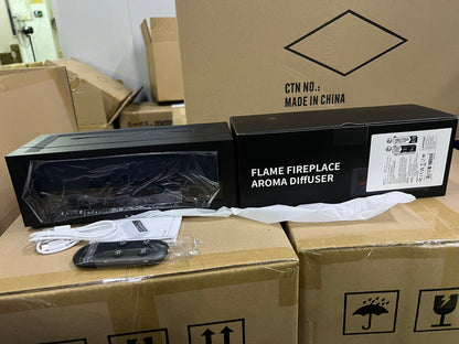 3D Fireplace Flame Aroma Diffuser – Realistic Flame Effect for Home & Desk