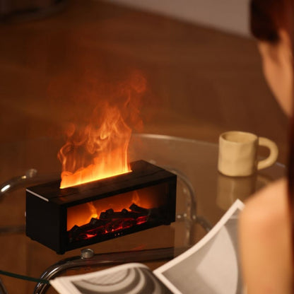 3D Fireplace Flame Aroma Diffuser – Realistic Flame Effect for Home & Desk